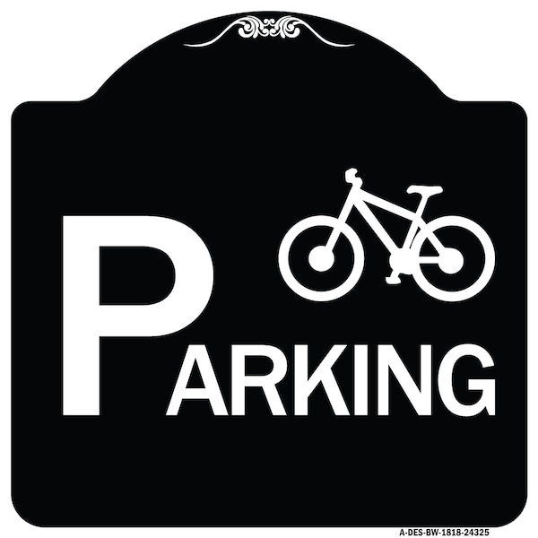 Signmission Bicycle Parking With Graphic Heavy-Gauge Aluminum Architectural Sign, 18" x 18", BW-1818-24325 A-DES-BW-1818-24325 - main